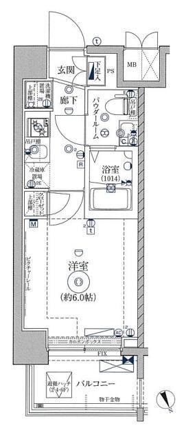 パティーナ川崎東(1K/7階)の間取り写真