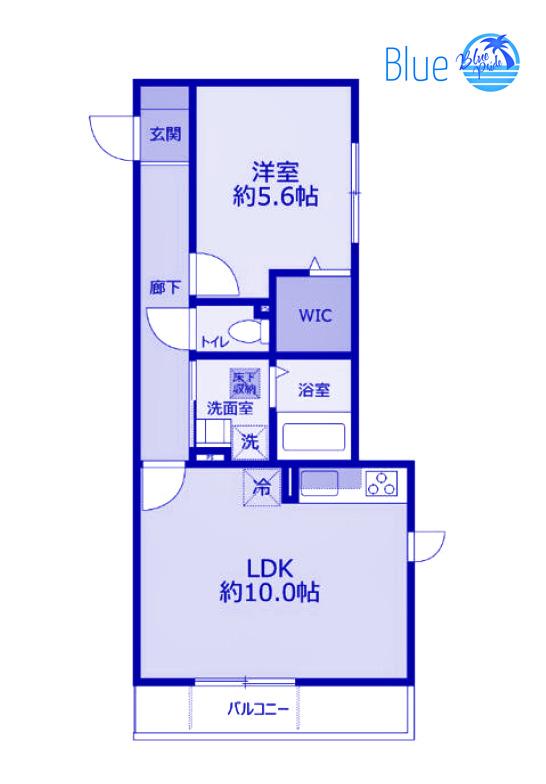 ドルフ安藤橋V(1LDK/3階)の間取り写真