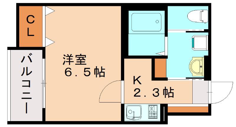 シャルマンシーナ井尻(1K/3階)の間取り写真