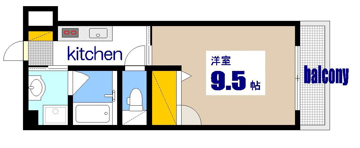 ラフォーレ西観音(1K/5階)の間取り写真