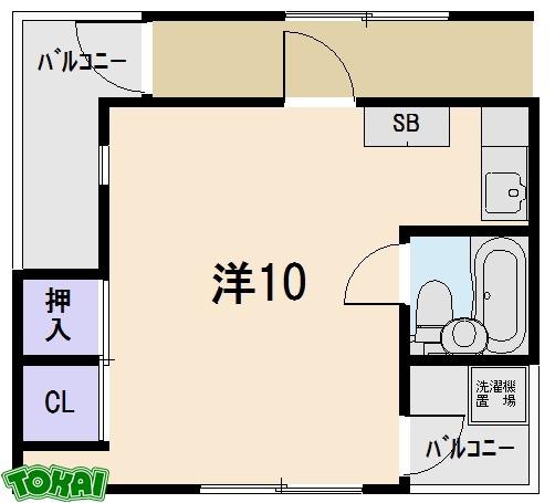 ニシイマンション(ワンルーム/3階)の間取り写真