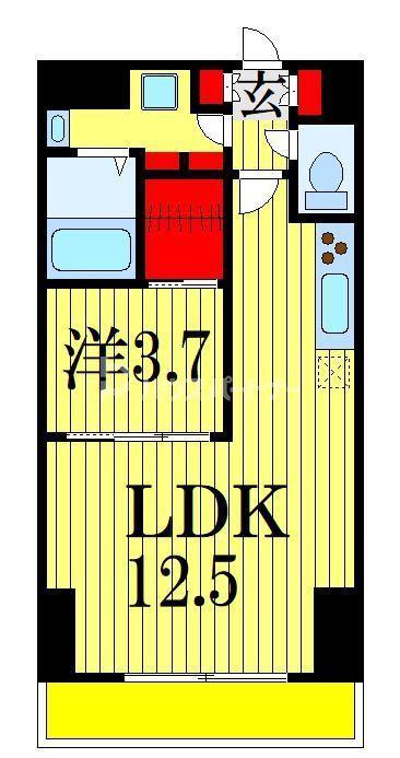 JUSEI RESIDENCE(1LDK/7階)の間取り写真