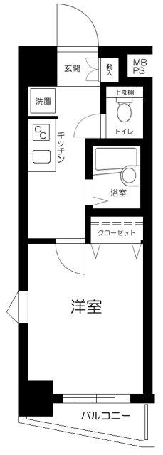 ジュエル明大前(1K/6階)の間取り写真
