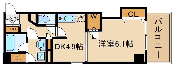 とけいや館 北野坂(1DK/3階)の間取り写真