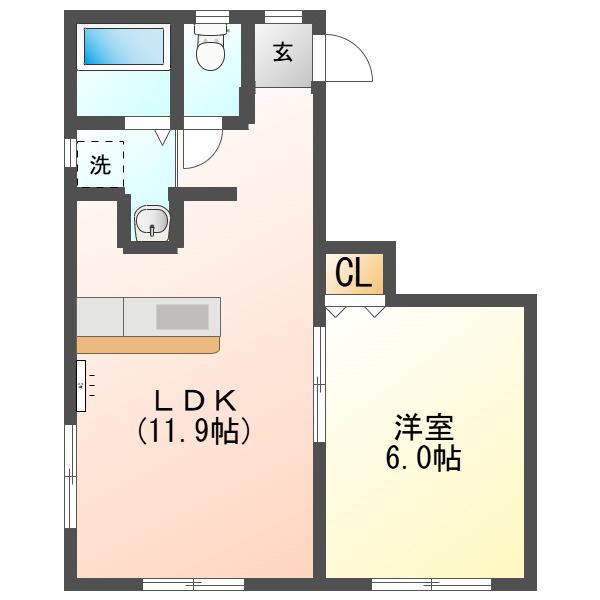 総合システムビル(1LDK/2階)の間取り写真