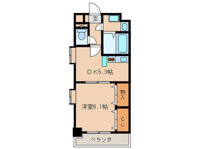 ソレイユ・ルヴァン(1DK/1階)の間取り写真