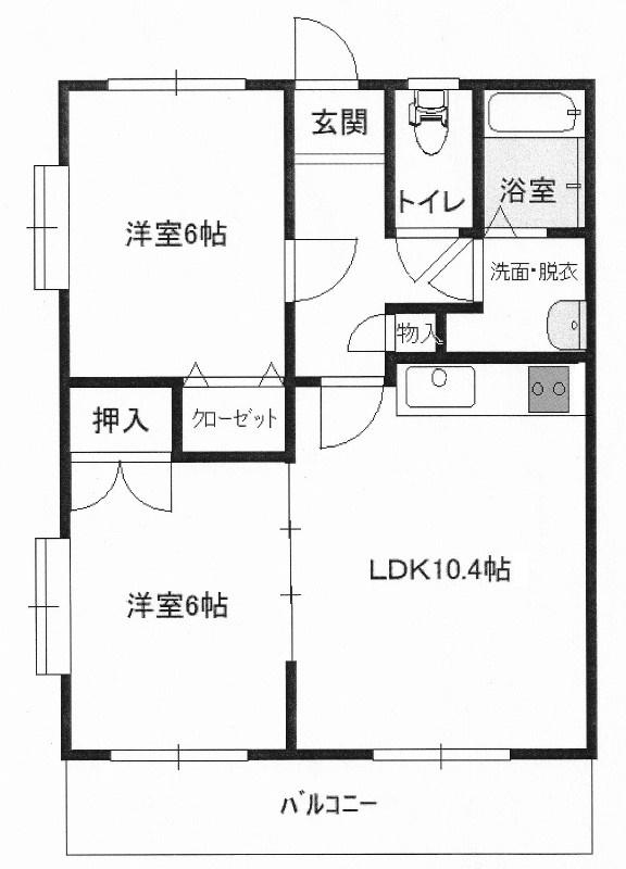 ガーデンハウス壱番館(2LDK/1階)の間取り写真