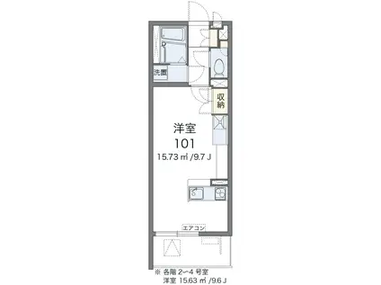 ラ ソンリッサ(ワンルーム/3階)の間取り写真