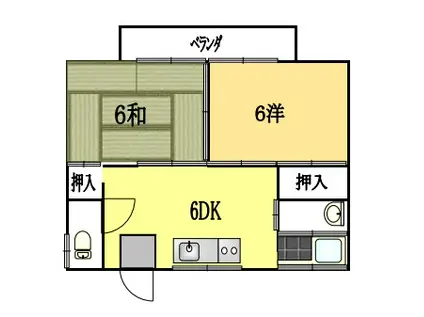 ニューあたご荘(2DK/1階)の間取り写真