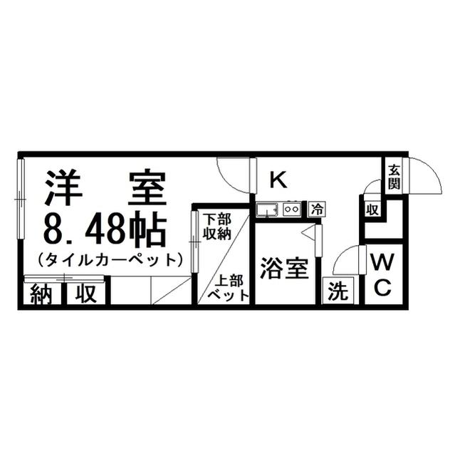 レオパレスバンフィー II(1K/2階)の間取り写真