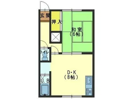 ハイツJ(1DK/3階)の間取り写真