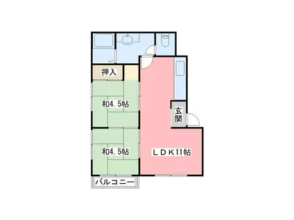 リトルK(2LDK/3階)の間取り写真