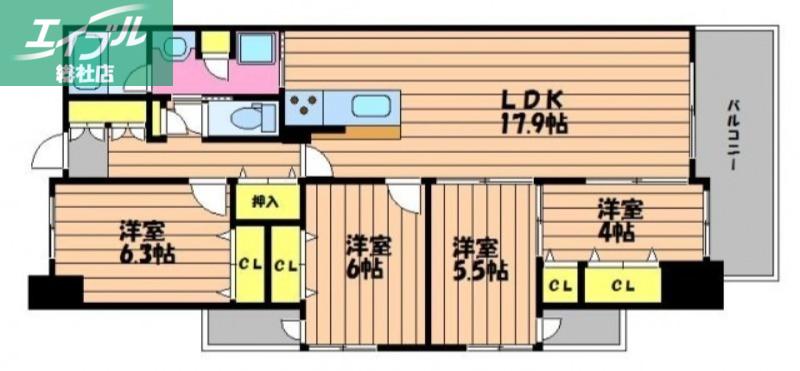 PIER倉敷(4LDK/4階)の間取り写真