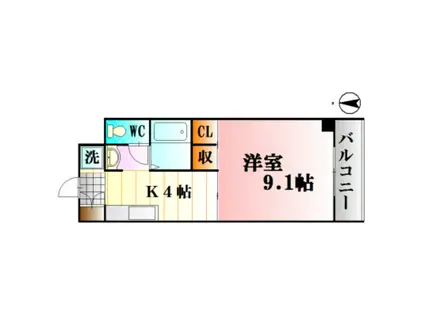 グランヴェルジェ中須II(1K/8階)の間取り写真