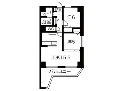 LOTUS 覚王山 (2LDK/6階)の間取り写真