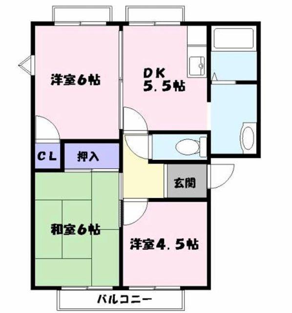 フレグランス金保(3DK/1階)の間取り写真