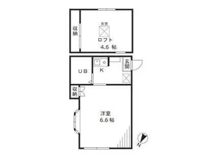 シンワハイツ(1K/2階)の間取り写真