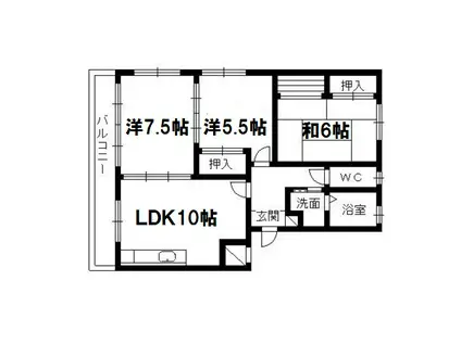 カーサコンフォート(3LDK/3階)の間取り写真