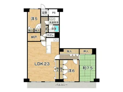 ハイラーク船堀(3SLDK/8階)の間取り写真