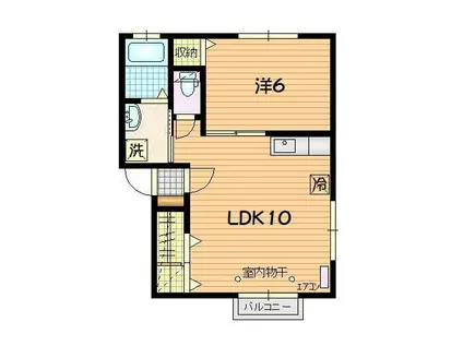 クレセント(1LDK/2階)の間取り写真