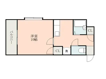 サニーハイツ(1K/4階)の間取り写真