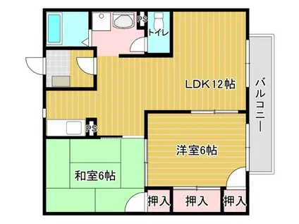 ベルテック上津(2LDK/2階)の間取り写真