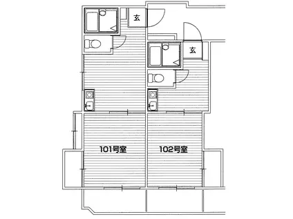 平沼第3ビル(1DK/1階)の間取り写真