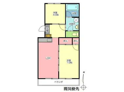 松本ビル(2LDK/3階)の間取り写真