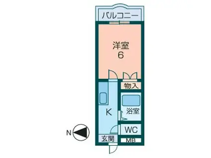 サンヒルズ橿原(1K/3階)の間取り写真