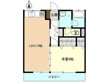 サンハイツ大友(1LDK/1階)の間取り写真