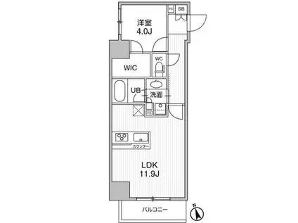 シーズンフラッツ浅草言問通(1LDK/3階)の間取り写真