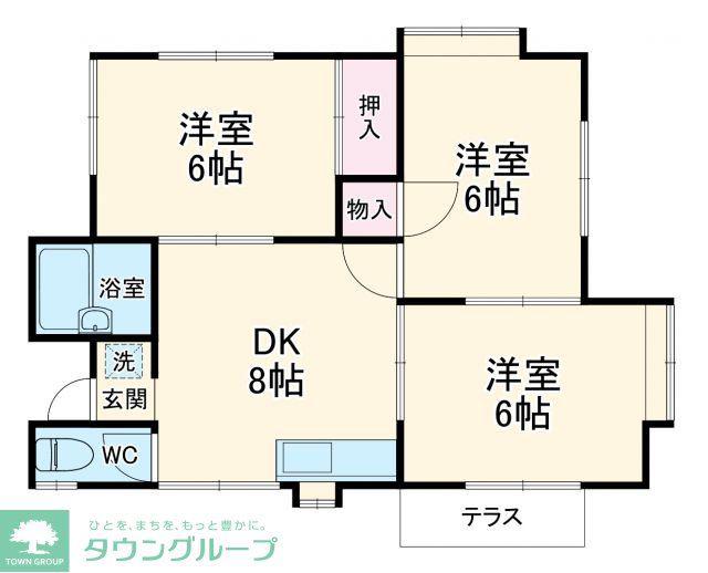マークシャイン鎌倉(3DK/1階)の間取り写真