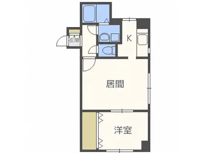 ミスティー発寒(1LDK/2階)の間取り写真
