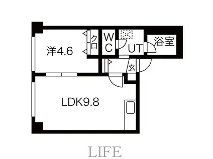 プラザイン南郷(1LDK/4階)の間取り写真
