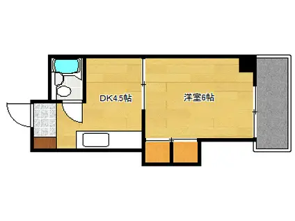 岩本マンション(1DK/2階)の間取り写真