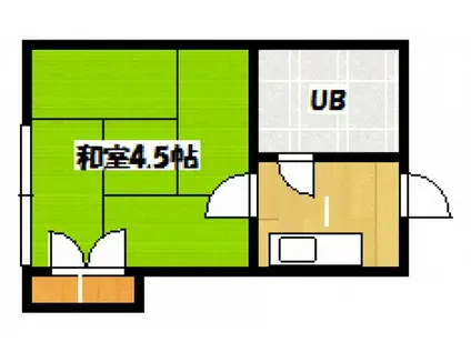 大石アパート(1K/1階)の間取り写真