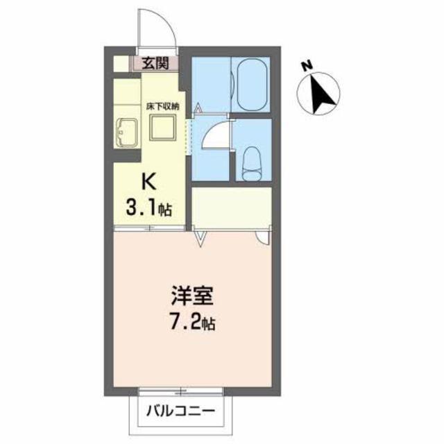 エレンシア古坦(1K/1階)の間取り写真
