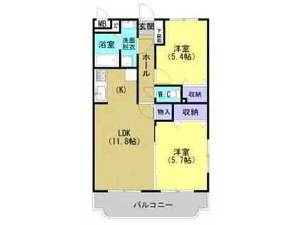 マミーマンション(2LDK/1階)の間取り写真