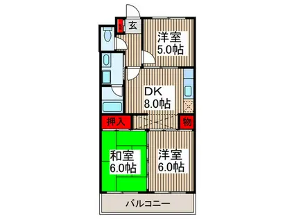 ラ・フォンテ-ヌ(3DK/2階)の間取り写真