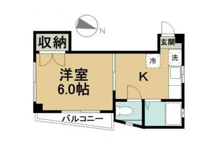 MKビル(1K/4階)の間取り写真