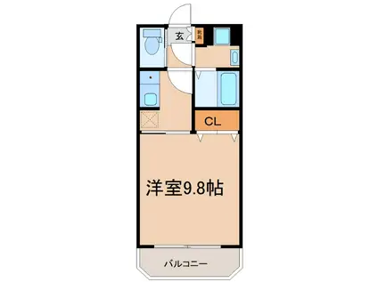 ピアパークIII(1K/3階)の間取り写真