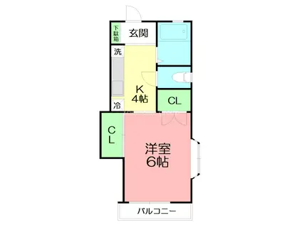 すみれ野舘I・II(1K/2階)の間取り写真