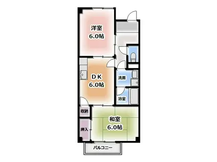 サープラスTWO牟都志(2DK/1階)の間取り写真