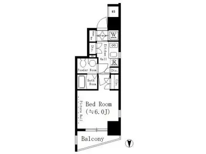 コージーコート御殿山(1K/2階)の間取り写真