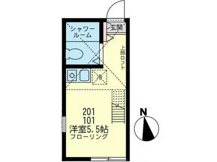 ユナイト藤棚バロンドールの杜(ワンルーム/1階)の間取り写真
