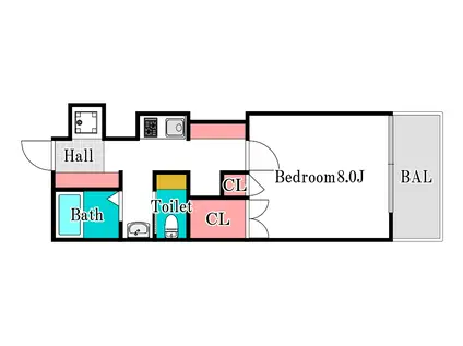 クレル西川原(1K/1階)の間取り写真