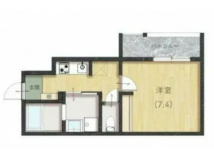 COMFORT三吉南(1K/3階)の間取り写真