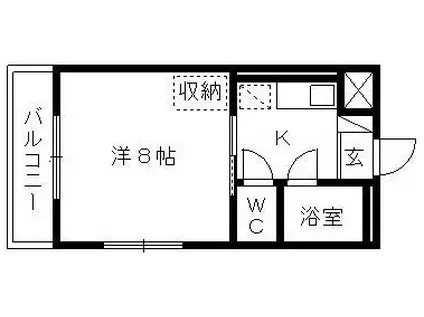 モンフォール矢野(1K/2階)の間取り写真