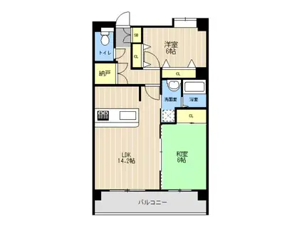 レークヒル画図III(2LDK/2階)の間取り写真