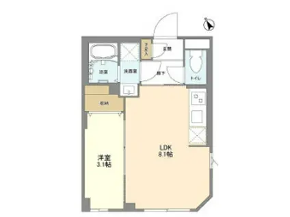 ウエルスクエア馬込II(1LDK/4階)の間取り写真